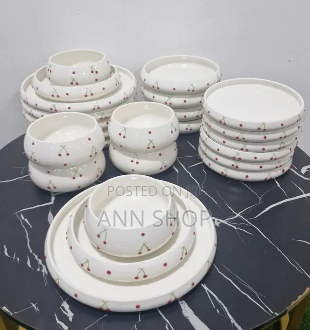 Premium Ceramic Dinner Set - 24 Pcs White - 1