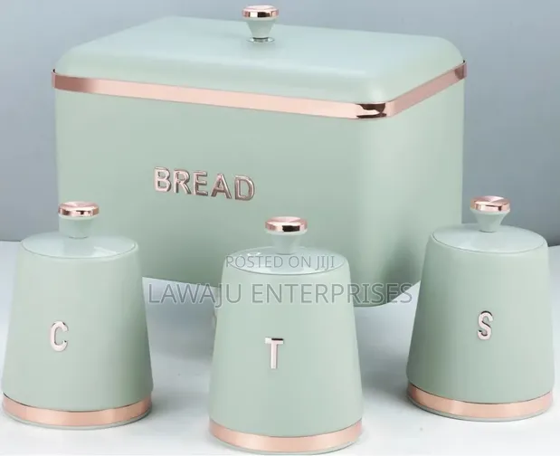 Elegant 4-Piece Bread Bin & Canister Set - 1