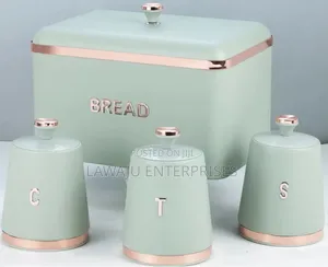 Elegant 4-Piece Bread Bin & Canister Set