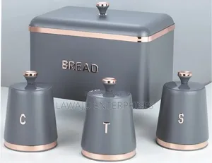 Elegant 4-Piece Bread Bin & Canister Set