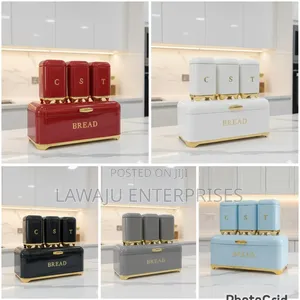 4-Piece Bread Bin & Canister Set