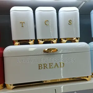 Elegant 4-Piece Bread Bin & Canister Set