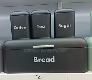 Nordic Style Bread Box with 3 Canister Set