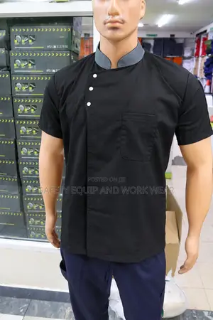 Uniformi ya Mfumo wa Mpishi Mtaalamu - Nyeusi