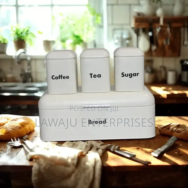 4pcs Bread Box with Canister Set - Nordic Style - 1