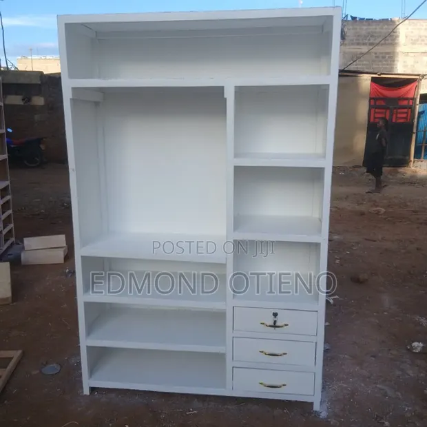 4x6 Open Closet with Hanger Rod and 3 Drawers - 1