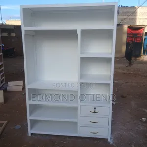 4x6 Open Closet with Hanger Rod and 3 Drawers