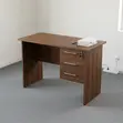 Brown Computer Desk with Drawers - 1