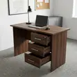 Brown Computer Desk with Drawers - 4
