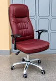 Premium Brown Leather Office Chair - 2