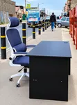 Modern Black 120cm Office Desk & Orthopedic Chair - 1