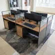 4-Seater Brown Workstation Desk - 2