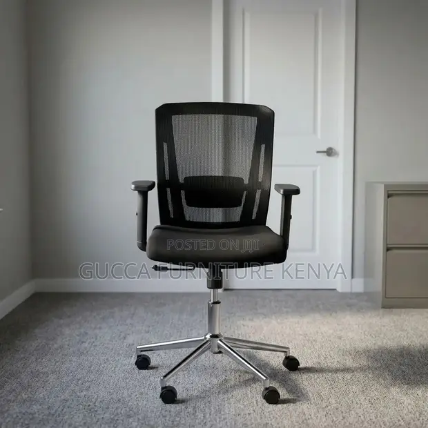 Mid-Back Ergonomic Swivel Secretary Chair - Brand New - 1