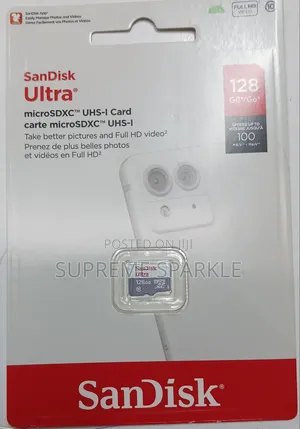 SanDisk Ultra 128GB Micro SD Card, Class 10, 100MB/s