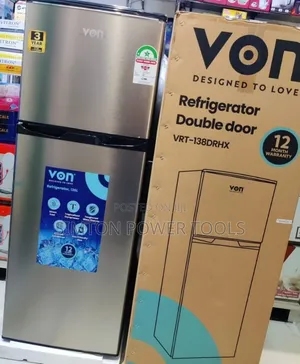 VON VRT-138DRHX Double Door Refrigerator
