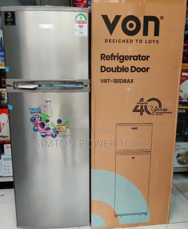 VON VRT-181DRAX Double Door Refrigerator - 1