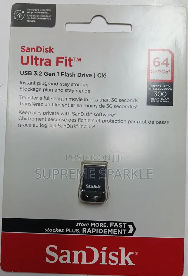 SanDisk 64GB USB 3.2 Ultra Fit Flash Drive - 1