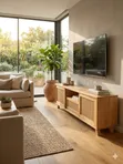 Woven Rattan Media Console - 1