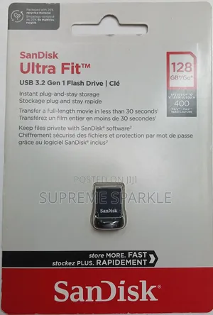 128GB SanDisk Ultra Fit USB 3.2 Gen 1 Flash Drive