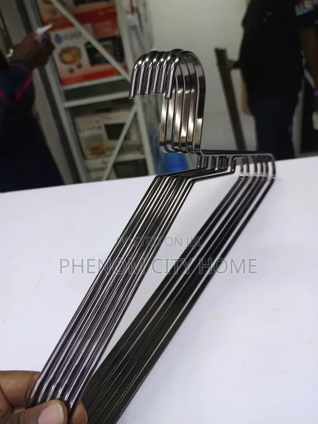 10pcs Heavy Duty Metallic Clothes Hangers - 1