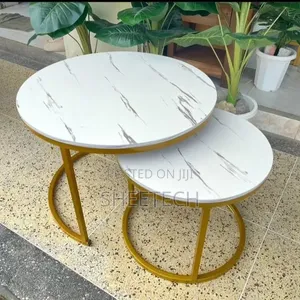 White Nesting Coffee Table - Marble Effect
