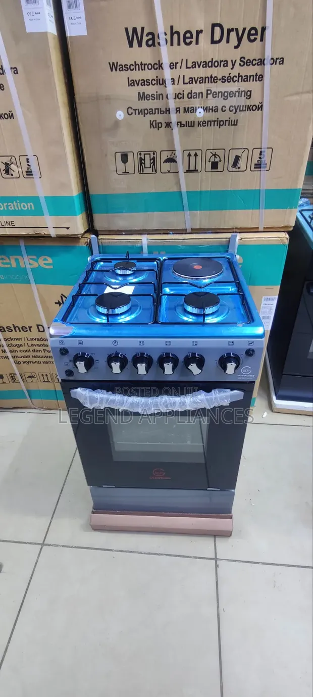 Eurochef Standing Cooker 3 Gas + 1 Electric Plate 50x55 - 1