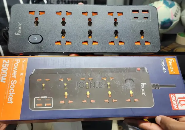 2500W Power Socket Extension with 2 USB Ports - 1