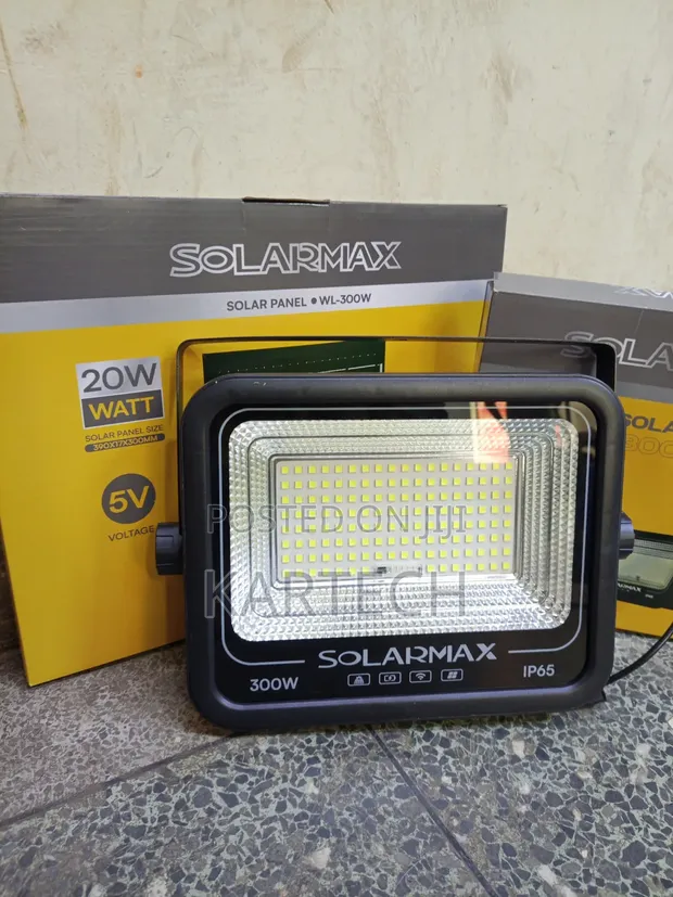 Solarmax 300W Outdoor Solar Flood Lamp with Panel - 1