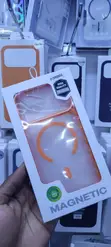Magnetic MagSafe Clear Case for iPhone 17 Pro Max - Orange - 1