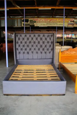 5x6 Tufted Bed Frame - Grey Fabric