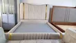 Vandor 5x6 Cream Bed Frame with Gold Trim - 1
