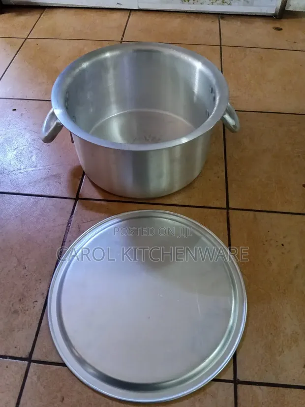 40 Ltr Heavy Gauge Aluminium Sufuria with Lid & Handle - 1
