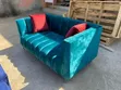 2-Seater Turquoise Sofa - 1