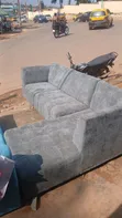5 Seater Grey Sectional Sofa - 1