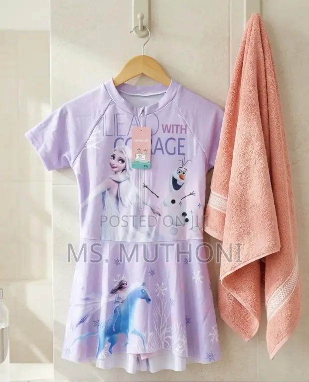 Disney Frozen Ice Queen Modest Swim Dress for Girls - 1