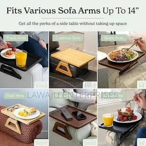 Foldable Wooden Couch Armrest Tray Table
