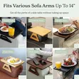 Foldable Wooden Couch Armrest Tray Table - 1