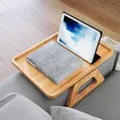 Foldable Wooden Couch Armrest Tray Table - 2
