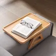 Foldable Wooden Sofa Armrest Tray Table - 2