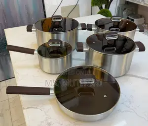TitanGlow Amber Stainless Steel Cooking Pots Collection (10pcs)