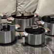 TitanGlow Amber Stainless Steel Cooking Pots Collection (10pcs) - 2