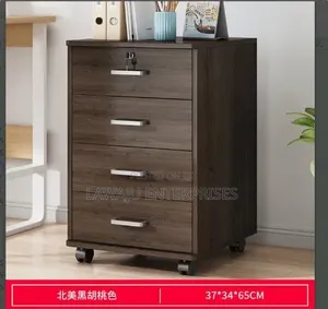 Wooden Multi-Purpose Cabinet with Lock and Wheels