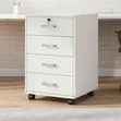 Multi-Layer Wooden Cabinet with Lock and Wheels - 1