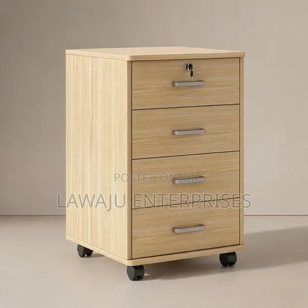 Bamboo Multipurpose Cabinet with Lock and Wheels - 1