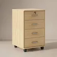 Bamboo Multipurpose Cabinet with Lock and Wheels - 1