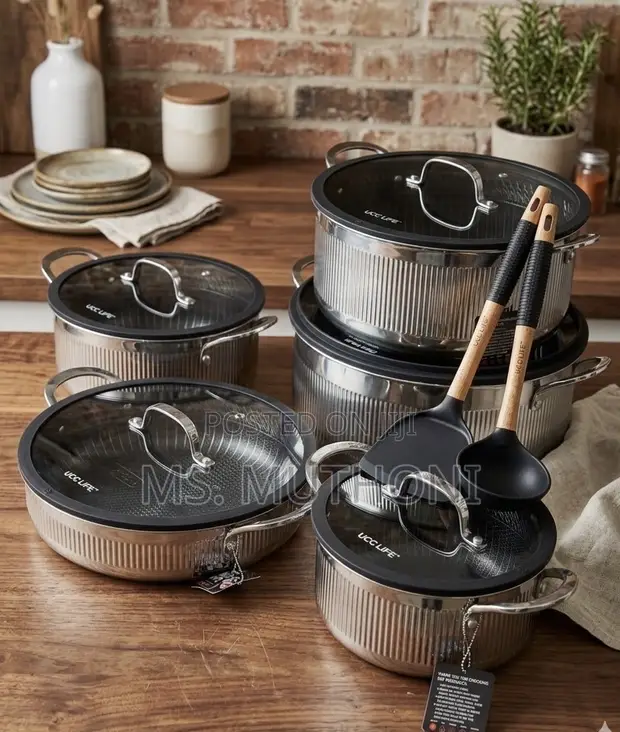 UCC LIFE Luxury Ribbed Sufuria Frying Pan Set - 1