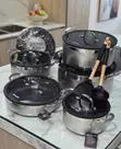 UCC LIFE Luxury Ribbed Sufuria Frying Pan Set - 2