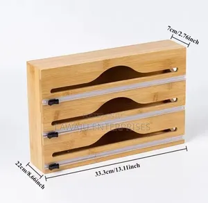 3-in-1 Cling Film Organizer with Cutter & Paper Towel Holder