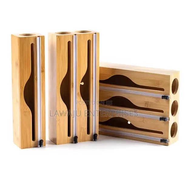 3-in-1 Kitchen Wrap Organizer with Cutters & Paper Towel Holder - 1