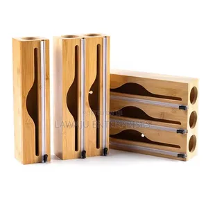 3-in-1 Kitchen Wrap Organizer with Cutters & Paper Towel Holder